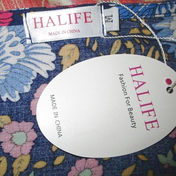 NWT Halife BOHO Beach Size M DRESS Lightweight TASSELS 3/4 Sleeve COVERUP Slit - Picture 5 of 11